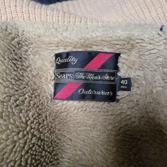 Vintage‎ Sears Mens Khaki Jacket Coat w. Faux Fur Lining 40R - Picture 11 of 12